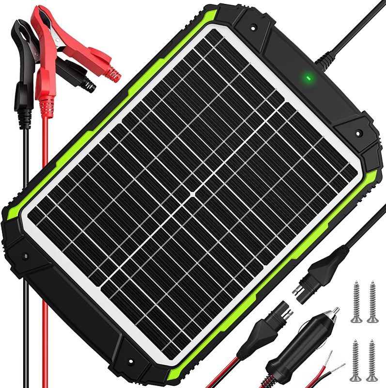 Photo 3 of 20W 12V Solar Battery Charger, Waterproof 20 Watt 12 Volt Solar Panel Trickle Charger & Maintainer, Built-in Intelligent MPPT Charge Controller for Car Boat Marine RV Trailer Automotive
