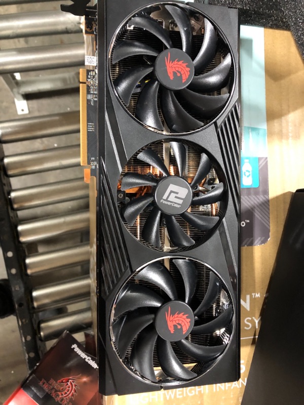 Photo 3 of PowerColor Red Dragon AMD Radeon™ RX 6800 XT Gaming Graphics Card with 16GB GDDR6 Memory, Powered by AMD RDNA™ 2, Raytracing, PCI Express 4.0, HDMI 2.1, AMD Infinity Cache
