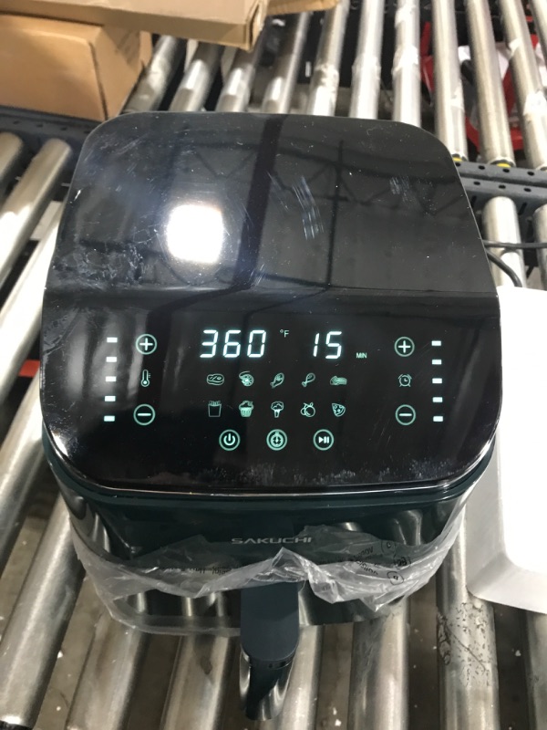 Photo 1 of Sakuchi Air Fryer 5.8 Quart Large Air Fryers, 10-in-1 Digital Air Fryer Oven Cooker with 10 Preset Cooking Programs, LED Touch Screen, Non-Stick Tray Basket, Auto Shut-Off, Pot Dishwasher Safe, 1500W (Green) 