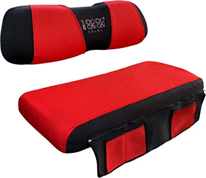 Photo 1 of 10L0L New Vision Golf Cart Seat Cover with Washable Mesh Bench Seat Cover Fits Most of EZGO Club Car DS (Red + Black)