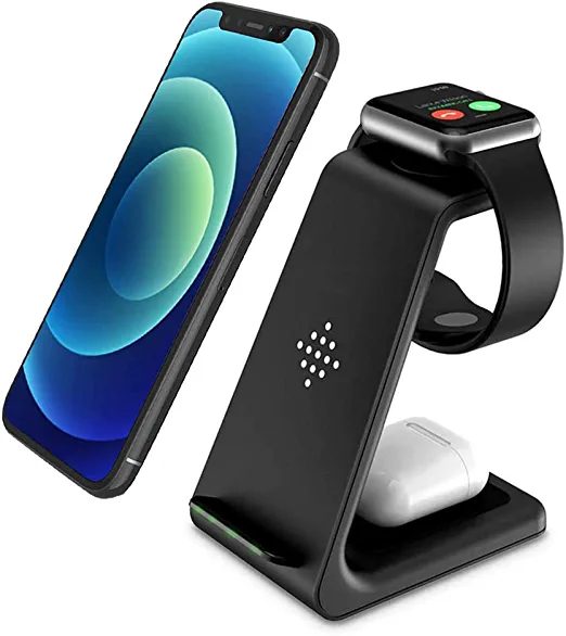 Photo 1 of Wireless Charger iPhone,3 in 1 Fast Wireless Charging Station Stand Dock Pad for Kids Girl Adults Gift for Apple Watch 7/6/SE/5/4/3/2,Airpods Pro 2, iPhone 14/13/13 Pro/13Pro Max/12/12Pro/SE/X/XR/XS/8
