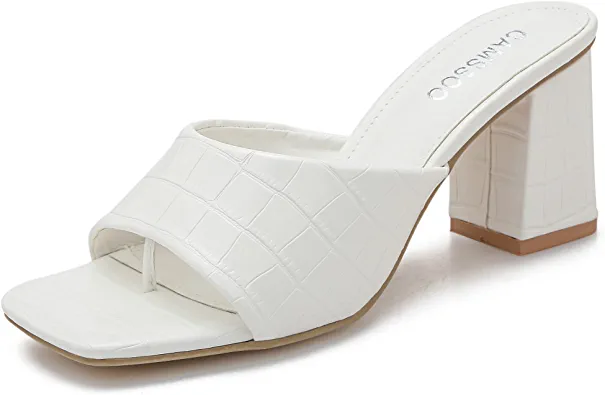 Photo 1 of CAMSSOO Women's Heeled Mules Square Open Toe Sandals Flip Flops Slip On Fashion Wedding Dress Chunky Block Heels Open Back High Heel Slide Slipper

Color White
EUR Size 42
US Size 10 