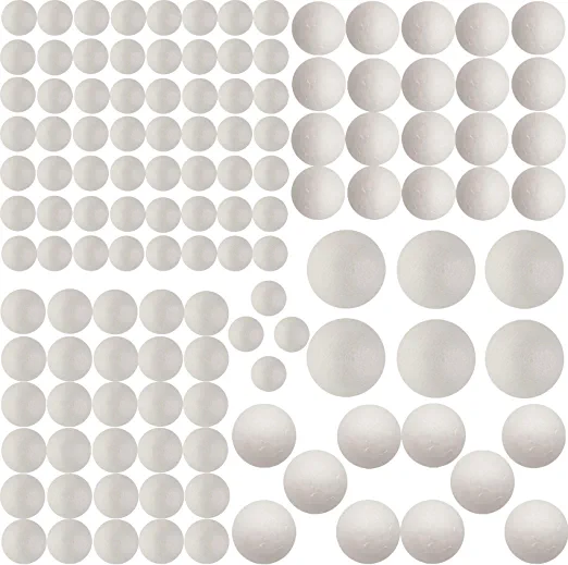 Photo 1 of 126 Pack Craft Foam Balls, 5 Sizes Including 1-2.4 Inches, Polystyrene Smooth Round Balls, Foam Balls for Arts and Crafts, DIY Craft for Home, Supplies School Craft Project and Holiday Party, White
