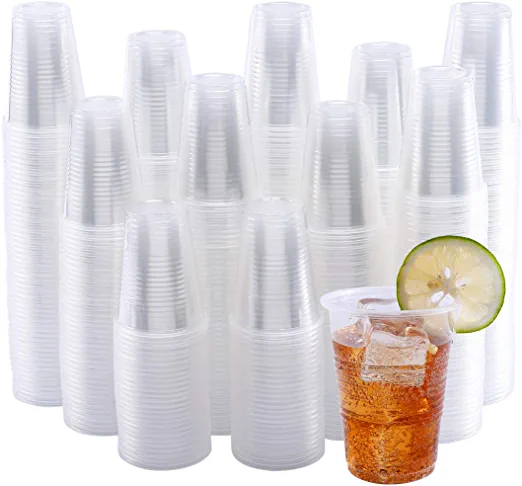 Photo 1 of 500 Pack 7 OZ Clear Plastic Cups, Clear Plastic Cups Tumblers, Cold Party Drinking Cups, Disposable Cups for Wedding,Thanksgiving, Christmas Party
