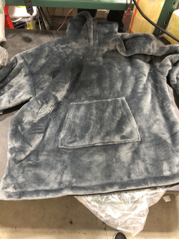 Photo 1 of GREY WEARABLE BLANKET SHERPA INSIDES NO SIZE GIVEN (LOOKS LIKE LARGE)