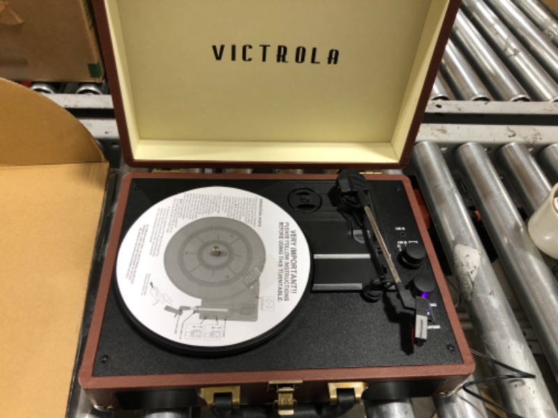 Photo 2 of Victrola Journey+ Bluetooth Suitcase Record Player, Dark Brown (VSC-400SB-DBR-SDF) Dark Brown Record Player