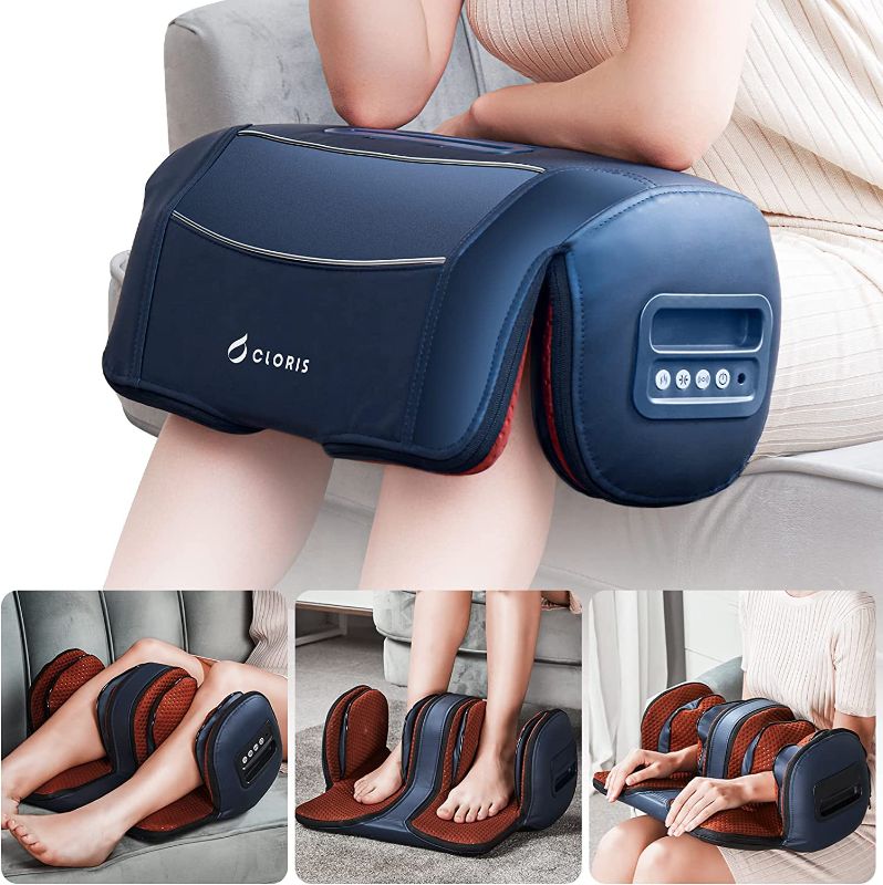 Photo 1 of CLORIS Foot Massager Machine Shiatsu Leg Massager for Circulation with Heat Function 3D Deep Kneading Knee Calf-Gifts for Mom Dad to Relax and Stress Relief