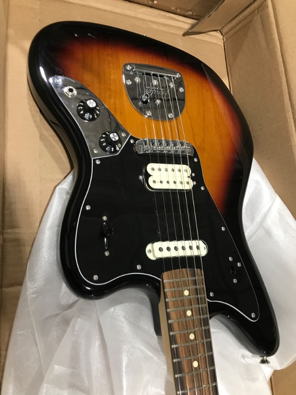 Photo 3 of Fender Player Jaguar Electric Guitar - Pau Ferro Fingerboard - 3 Color Sunburst Right Jaguar 3-Color Sunburst