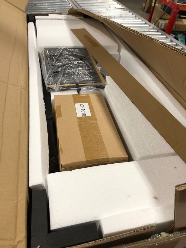 Photo 1 of Rolanstar Height Adjustable Desk, 47" Standing Desk with Drawers and Monitor Shelf, Electric Standing Table with Double Headphone Hooks?Bamboo Color?
