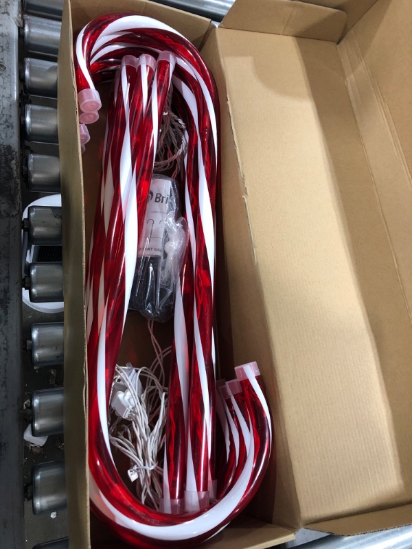 Photo 2 of 28" Candy Cane Lights with Stakes, 10 Packs Large Christmas Pathway Lights Outdoor, Candy Cane Pathway Markers Christmas Decorations for Yard Patio Garden Walkway Sidewalks