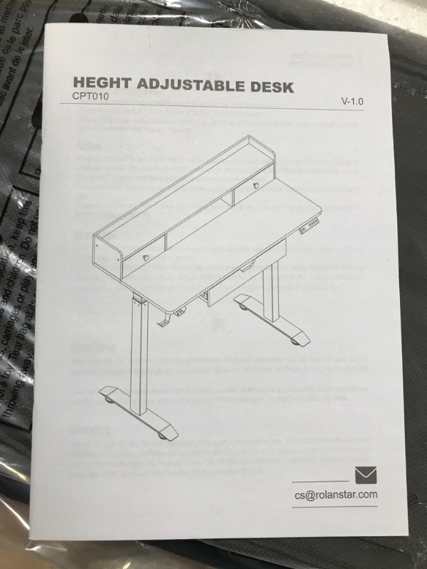 Photo 4 of Rolanstar Single Motor Free Standing Electric Height Adjustable Desk With Drawers And Headphone Hooks 47 Inch
