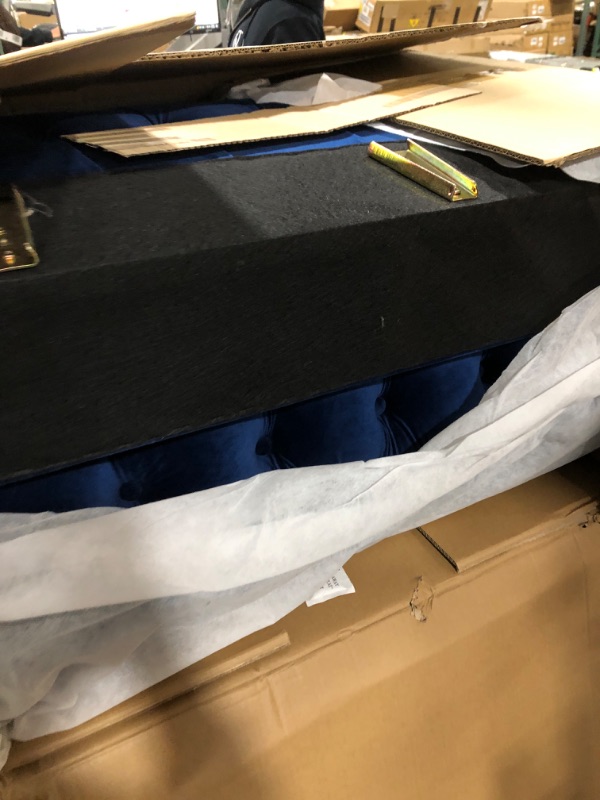 Photo 1 of ARM REST ONLY! EMKK 3-Piece Modular Sofa, Button Tufted Upholstered Furniture Set, Including Three-Seat Couch, Loveseat & Single Chair, Armchair for Living Room Apartment, Copper Nail, Blue with 5 White Pillows 1+2+3 Seat Blue With 5 White Pillows