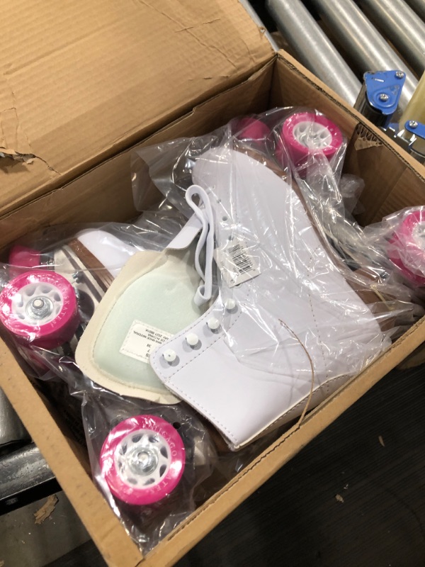 Photo 1 of CHICAGO Women's and Girl's Classic Roller Skates - Premium White Quad Rink Skates 7