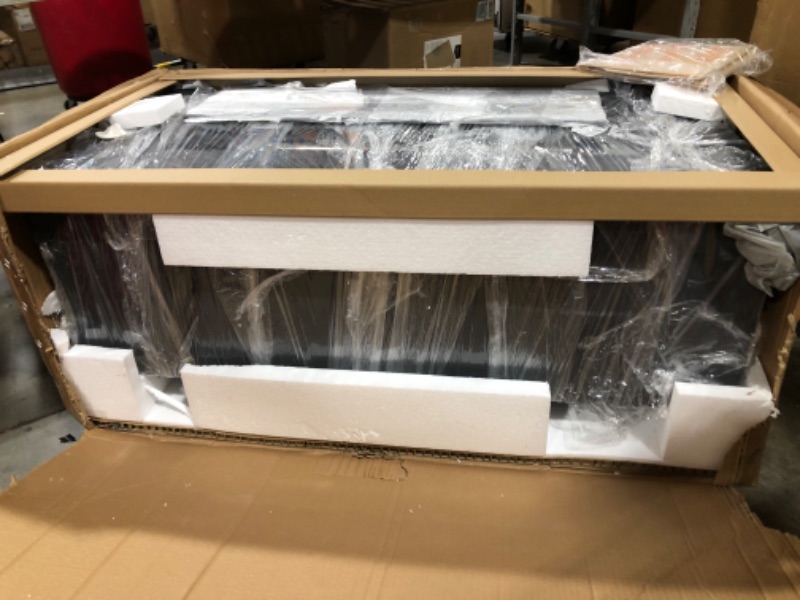 Photo 1 of Kante Concrete Rectangle Fire Table 42", 50000 BTU Outdoor Propane Fire Pit Table, Mokeless Fire Pit and Outdoor Fire Pits, Gas Fire Pits for Outside Patio, Charcoal Concrete - This fire pit table measures 20.5"W x 42"L x 15.4"H, 
