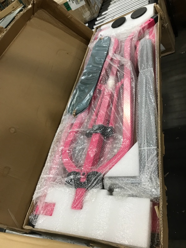 Photo 1 of RAVS Gymnastics Bar for Kids with Swing Set, 8 Heights Adjustable Easy Folding Gymnastic Training Bar Kids Monkey Horizontal Bars - Max Load 300LBS pink