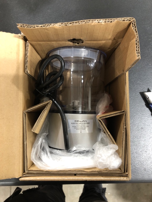 Photo 2 of 3-in-1 Electric Milk Frother and Steamer,10oz/300ml Automatic Hot/Cold Foam Maker Milk Warmer for Coffee,Latte, Cappuccinos,Macchiato.Visible Cup Body with Temperature Sensing Light,Silent Operation Silver