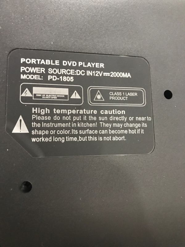 Photo 5 of 17.9" Portable DVD Player with 15.6" Large HD Screen,Support AV-in/Out and Multiple Disc Formats ,High Volume Speaker,with Extra Carrying Bag,Black