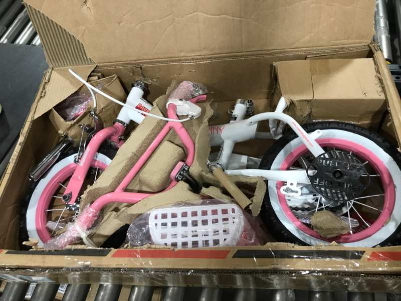 Photo 3 of Royalbaby Jenny Kids Bike, Girls Bicycle 12 14 16 18 20 Inch Wheel for Ages 3-12 Years, Princess Bike with Basket, Training Wheels for Some Sizes Jenny White Kids Bike 12 Inch With Training Wheels