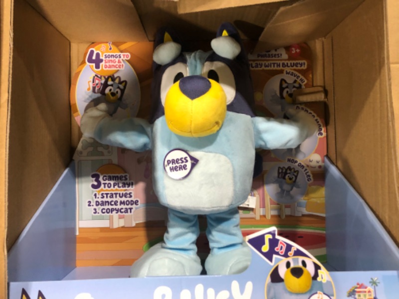 Photo 3 of Bluey Dance and Play 14" Animated Plush | Over 55 Phrases and Songs, Multicolor