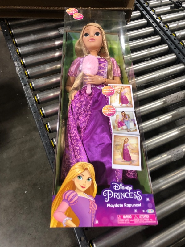 Photo 2 of Disney Princess Rapunzel 32" Playdate, My Size Articulated Doll, Comes with Brush to Comb Her Long Golden Locks, Movie Inspired Purple Dress, Removable Shoes & A Tiara