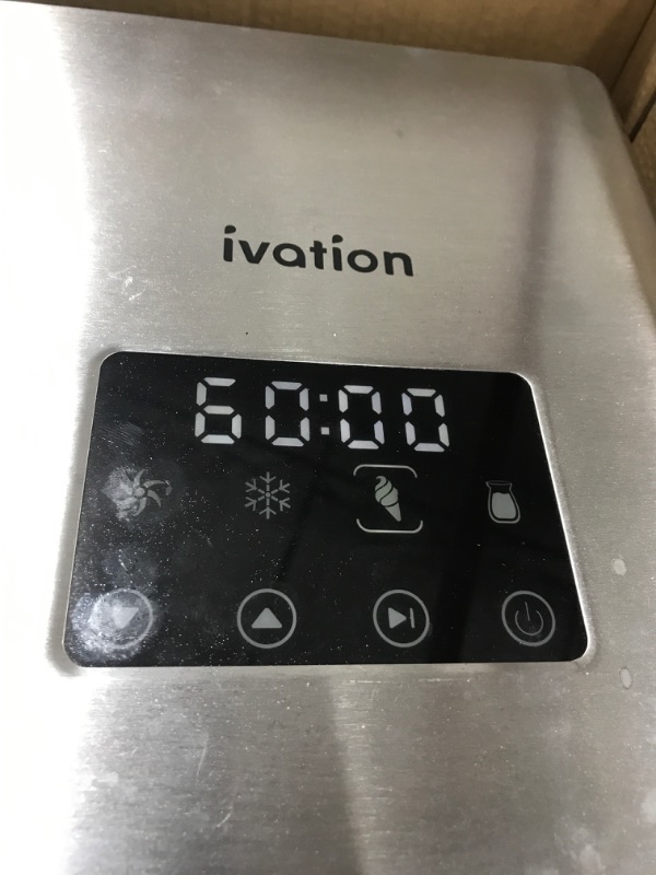 Photo 3 of Ivation Automatic Ice Cream Maker Machine, No Pre-freezing Necessary with Built-in Compressor, Stainless Steel Gelato & Yogurt Machine, LCD Touchscreen Control, 2 Qt 2 Quart