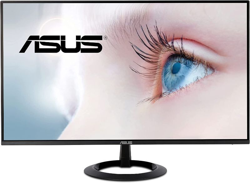 Photo 1 of ASUS 23.8” 1080P Monitor (VZ24EHE) - Full HD, IPS, 75Hz, 1ms, Adaptive-Sync/FreeSync, Low blue light, Flicker free, Ultra-slim, VESA Mountable, Frameless, HDMI, VGA
