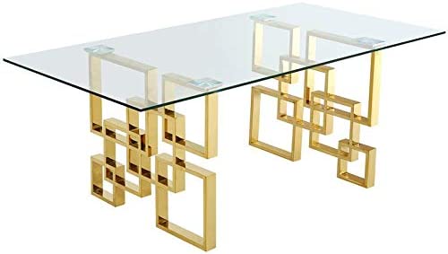 Photo 1 of Incomplete set++ Meridian Furniture 714-T Pierre Collection Modern Rich Gold Finish, 78" W x 39" D x 30" H
