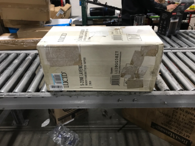 Photo 4 of Lucid 2 Inch Mattress Topper Queen – Memory Foam Mattress Topper Queen – 5 Zone Lavender Infusion – CertiPur Certified Foam – Dorm Room Essentials Lavender Queen 2 Inch Topper Only