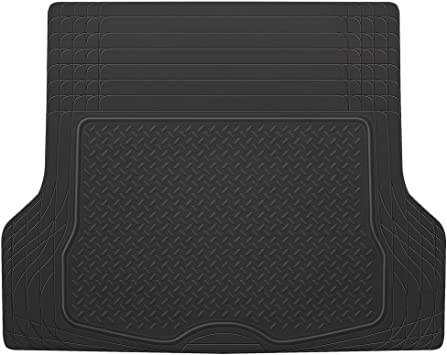 Photo 1 of BDK-MT-785 Heavy Duty Cargo Liner Floor Mat-All Weather Trunk Protection, Trimmable to Fit & Durable HD Rubber Protection for Car SUV Sedan Auto - Black
