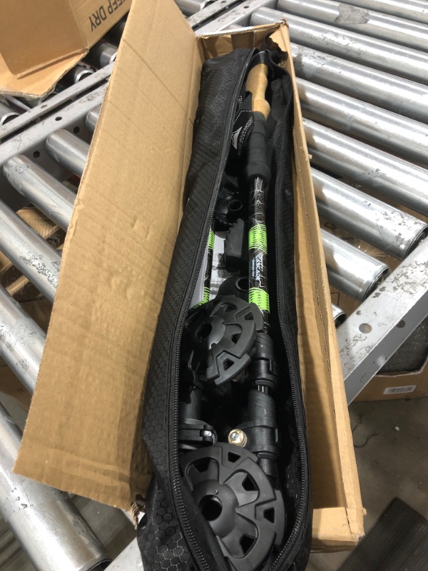 Photo 1 of Cascade Mountain Tech Aluminum Quick Lock Cork Grip Trekking Poles - Collapsible Walking or Hiking Stick - Green, Size: One Size