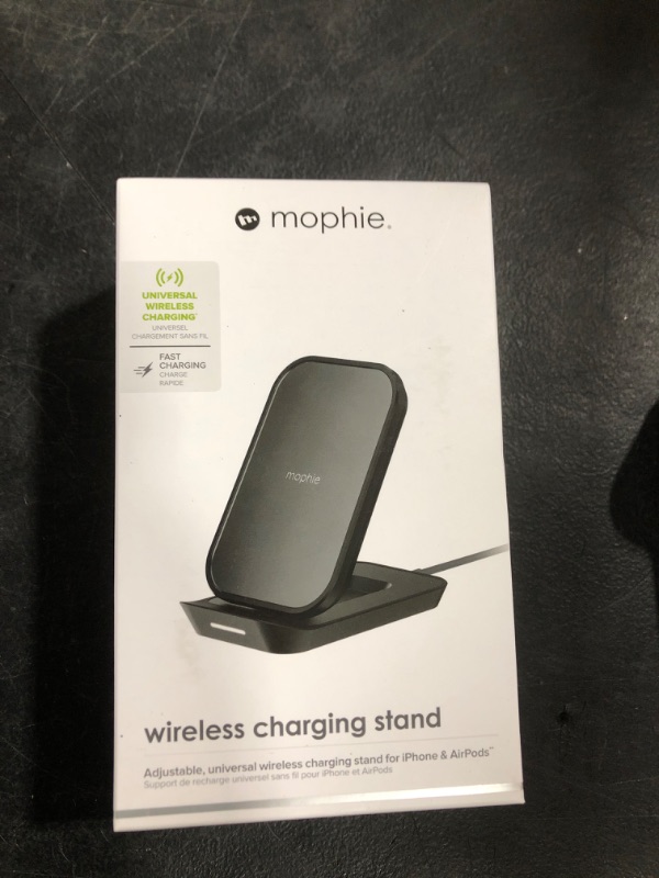 Photo 2 of mophie Universal Wireless Multi Coil Charge Stand for Apple iPhone Xs Max, iPhone Xs, iPhone XR, iPhone X, iPhone 8 Plus, iPhone 8, Qi-Enabled Devices - Black