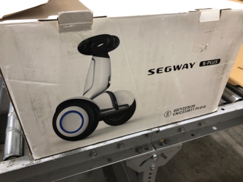 Photo 8 of Segway Ninebot S Plus Smart Self Balancing Transporter - Pro Hoverboard for Adults & Kids Gift - Intelligent Following Robot - UL 2272 Certified missing remote, attachment cord and unable to attach seat with segway)