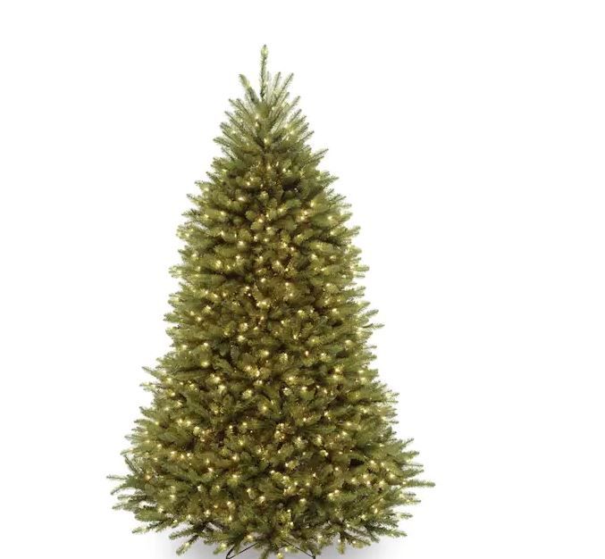 Photo 1 of 6 ft. Dunhill Fir Artificial Christmas Tree with Clear Lights
