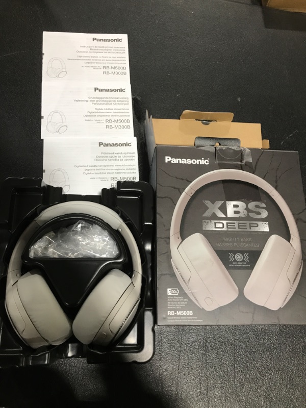 Photo 2 of Panasonic RB-M500B Deep Bass Wireless Bluetooth Immersive Headphones with XBS DEEP and Bass Reactor (Sand Beige)