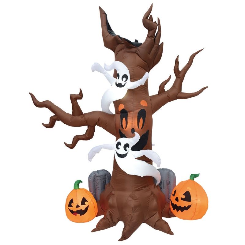 Photo 1 of  Halloween 8 FT Inflatable Scary Tree with Build-in LEDs Blow up Inflatables for Halloween Party Indoor Outdoor 