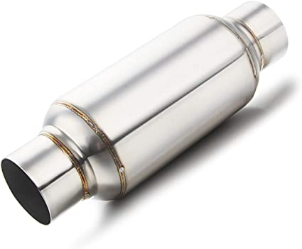 Photo 1 of  2.5'' Inlet & Outlet Universal Muffler, 11.5'' Overall Length Stainless Steel