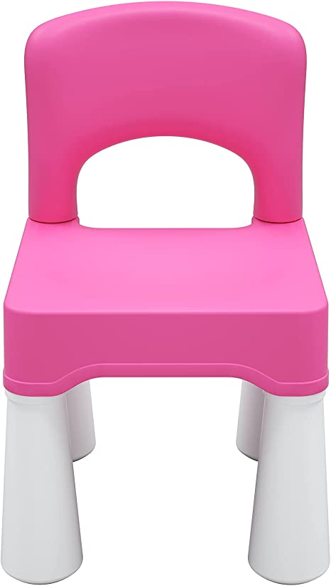 Photo 1 of burgkidz Plastic Kids Chair, Durable and Lightweight, 9.3" Height Seat, Indoor or Outdoor Use (Pink)
