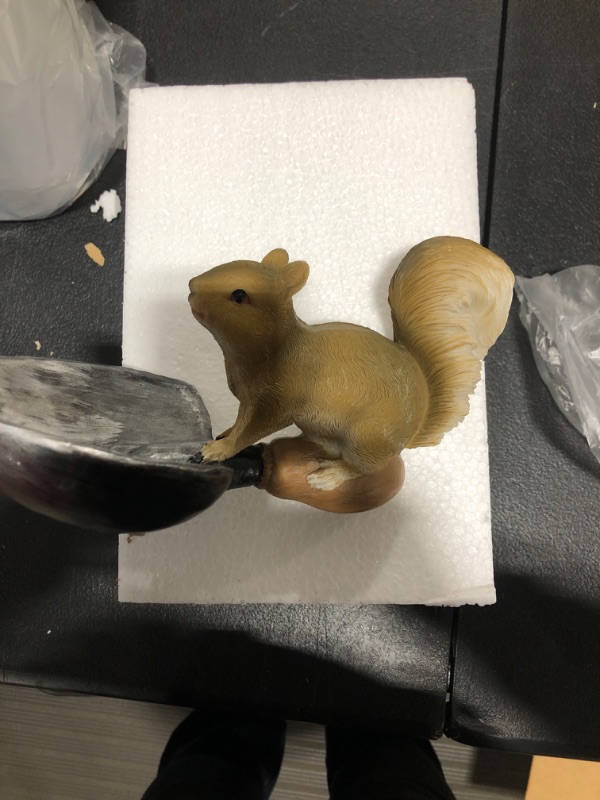 Photo 1 of ALLADINBOX Squirrel Bird Feeder Tree Decor Outdoor, Unique Design Squirrel Standing on Shovel, Hanging Garden Statues, Wild Seed Birdfeeder Tree Hugger Sculpture, Whimsical Garden Decorations
