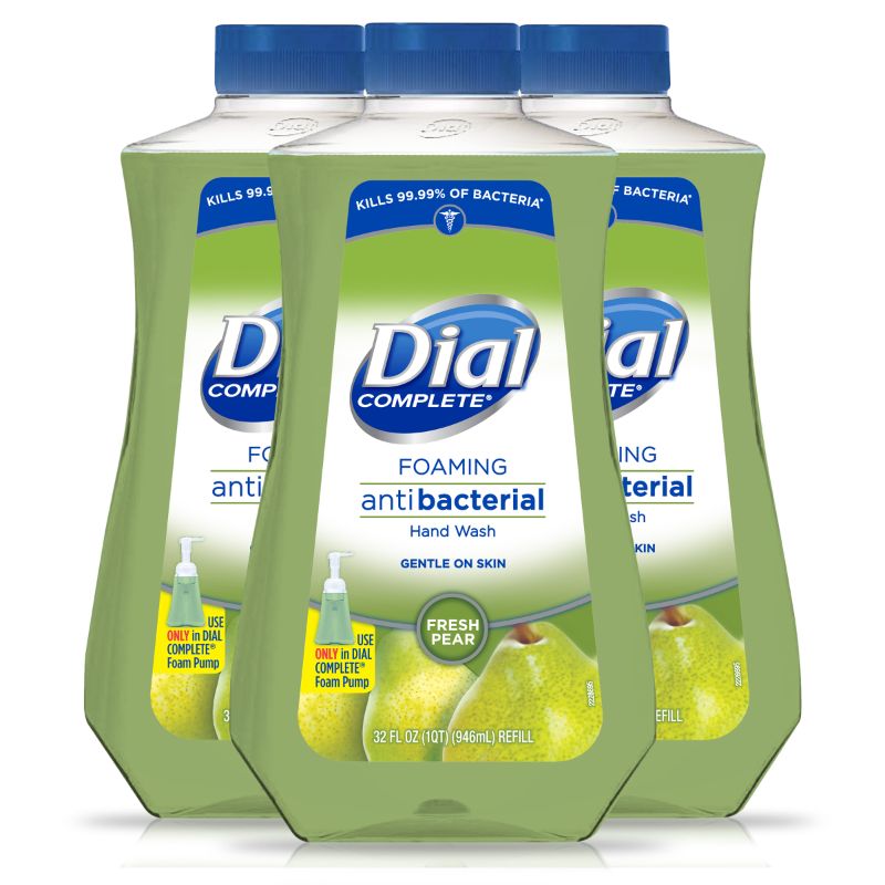 Photo 1 of (Pack of 3) Dial Complete Antibacterial Foaming Hand Wash Refill Fresh Pear 32 Fluid Ounce
