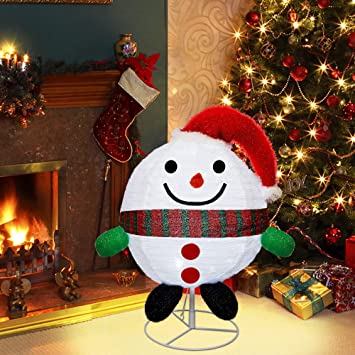 Photo 1 of 
Lulu Home Christmas Collapsible Snowman Decoration, 23.6inch 48 LED Lighted Ball-Like Snowman Ornaments with Clear Lights, Pre-lit Foldable Adorable Xmas Indoor Outdoor Yard Decor
