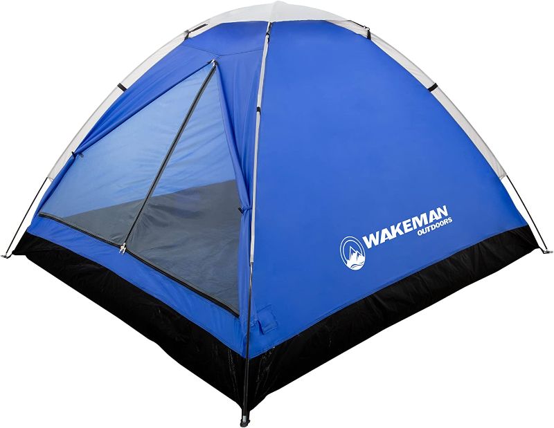 Photo 1 of 2-Person Tent – Water-Resistant Dome Tent with Removable Rain Fly and Carry Bag for Camping, Backpacking, Hiking, and Festivals by Wakeman (Blue)
