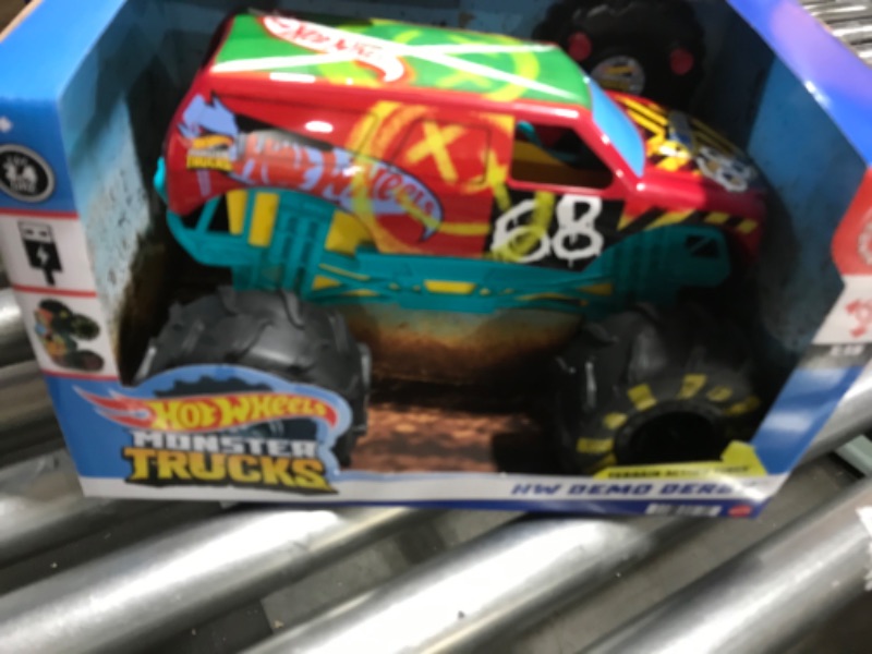 Photo 2 of ?Hot Wheels RC Monster Trucks 1:15 Scale HW Demo Derby, 1 Remote-Control Toy Truck with Terrain Action Tires, Toy for Kids 4 Years Old & Older HW DEMO DERBY RC