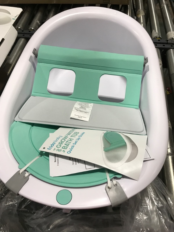 Photo 3 of 4-in-1 Grow-with-Me Bath Tub by Frida Baby Transforms Infant Bathtub to Toddler Bath Seat with Backrest for Assisted Sitting in Tub