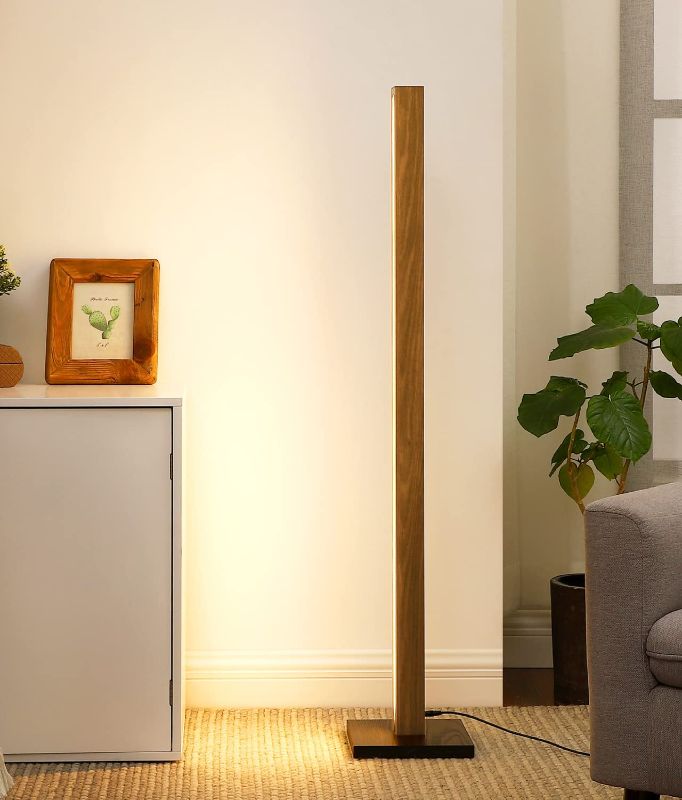 Photo 1 of Edishine Modern Wood Corner Floor Lamp 