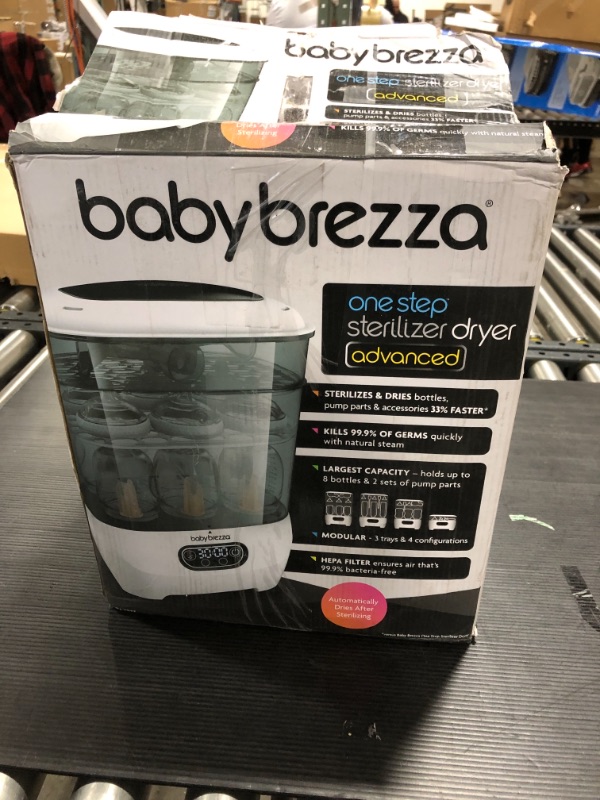 Photo 3 of Baby Brezza Bottle Sterilizer and Dryer Advanced – HEPA Filter And Steam Sterilization – Dries 33 Percent Faster Then Original - Universal Fit up to 8 Baby Bottles And 2 Sets of Pump Parts