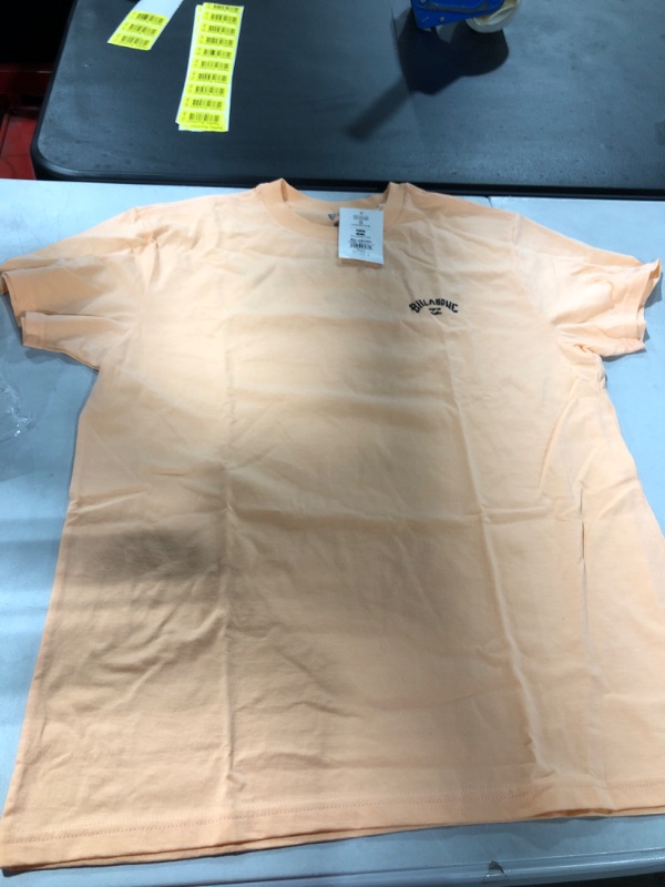 Photo 2 of Billabong Men's Classic Short Sleeve Premium Logo Graphic Tee T-Shirt Small Arch Light Peach