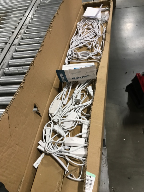 Photo 2 of (6 Pack) Barrina LED T5 Integrated Single Fixture, 4FT, 2200lm, 6500K (Super Bright White), 20W, Utility LED Shop Light, Ceiling and Under Cabinet Light, Corded Electric with ON/OFF Switch, ETL Listed
