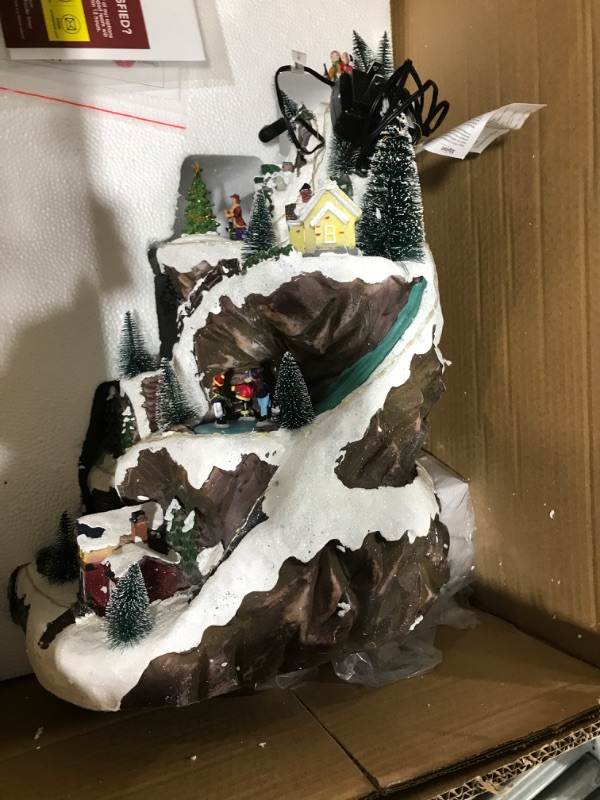 Photo 2 of Alpine Corporation 18" H Indoor Animated Winter Wonderland Set with LED Lights and Music
