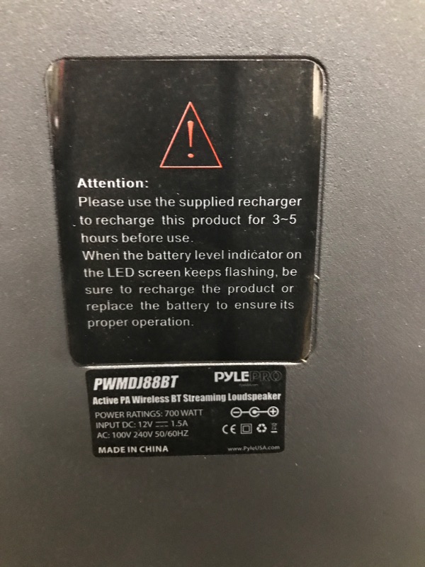 Photo 3 of Portable Active PA Speaker System - 700W Wireless Bluetooth Compatible Battery Powered Rechargeable Outdoor Sound Speaker Karaoke Microphone Set w/ MP3 USB FM Radio AUX, DJ LED Lights - Pyle PWMDJ88BT