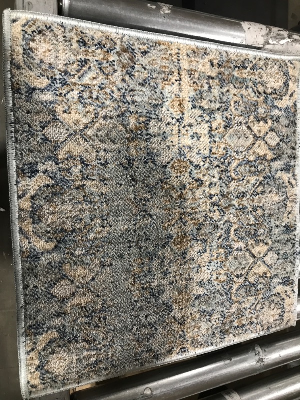 Photo 2 of Angela Rose x Loloi Blake Collection BLA-02 Ocean / Mocha, Transitional 18" x 18" Sample Rug Ocean / Mocha 18" x 18" Sample